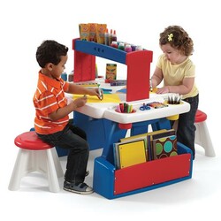 STEP 2. Детский стол с 2 стульями для творчества "CREATIVE PROJECTS" , двусторонняя (829900)