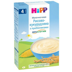Hipp. Молочная каша "Рисово-кукурузная с пребиотиками",  4 мес+ 250 г. (2951)
