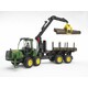 BRUDER. Іграшка - трактор з системою захоплення John Deere з причепом і колодами (02133)