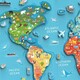 Viga Toys. Пазл магнітний Карта світу з маркерной дошкою, на англ. (6934510445089)