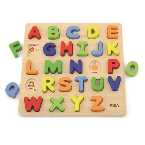 Viga Toys. Деревянный пазл  Английский алфавит, заглавные буквы (50124)
