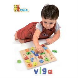 Viga Toys. Деревянный пазл  Английский алфавит, строчные буквы (50125)