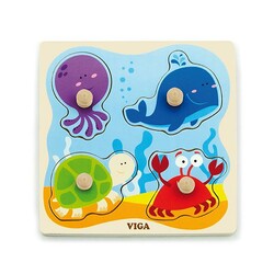 Viga Toys. Деревянная рамка-вкладыш  Морские обитатели (50132)