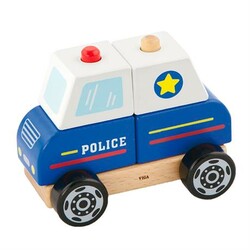 Viga Toys. Дерев'яна пірамідка Поліцейська машинка (50201FSC)