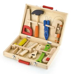 Viga Toys. Дерев'яний ігровий набір Валіза з інструментами, 10 шт. (50387)