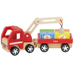Viga Toys. Дерев'яна іграшкова машинка Viga Toys Автокран (50690)