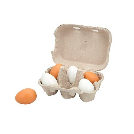 Viga Toys. Іграшкові продукти Дерев'яні яйця в лотку, 6 шт. (6934510592288)