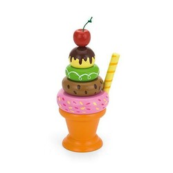 Viga Toys. Іграшкові продукти Дерев'яна пірамідка-морозиво, помаранчевий (6934510513221)
