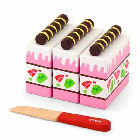 Viga Toys. Игрушечные продукты Деревянный клубничный торт (6934510513245)