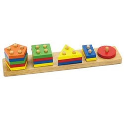 Viga Toys. Деревянная логическая пирамидка  Геометрические фигуры (58558)