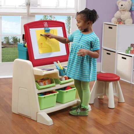 STEP 2. Детский стол со стулом и доской для творчества "FLIP&DOODLE", 66х60х48 см/30х31х31 см (83659