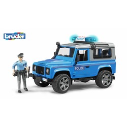 BRUDER. Полиция  Land Rover Defender синий, свет и звук, + фигур  (02597)