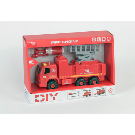 KAILE TOYS. Пожежна машина з підйомником, розбірна модель з викруткою (KL802-2)