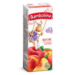 Bambolina. Нектар "Персиковый с мякотью", 200 мл, 4 мес+ (006361)