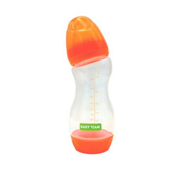 Baby Team. Бутылочка для кормления антиколиковая, оранжевая 0 мес+ 250 мл (1000)