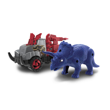 ROAD RIPPERS. Ігровий набір - машинка і динозавр Triceratops blue (20073)