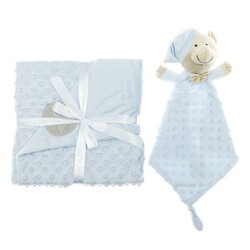 Interbaby. Плед с игрушкой-одеялом Bubble Dou-Dou Bear Blue (2100081002189)