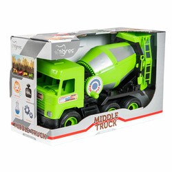 Tigres. Авто "Middle truck" бетоносмеситель (св. Зеленый) в коробке (39485)