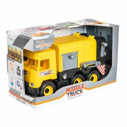 Tigres. Авто "Middle truck" мусоровоз (желтый) в коробке (39492)