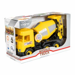 Tigres. Авто "Middle truck" бетонозмішувач (жовтий) в коробці (39493)