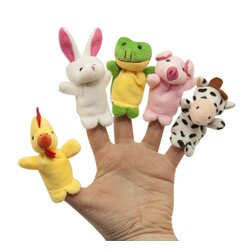 Baby Team. Набір іграшок на пальці "Веселі пухнастиків" (текстиль), (8710)