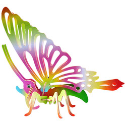 Игрушки из дерева. Бабочка цветной (Е022с)
