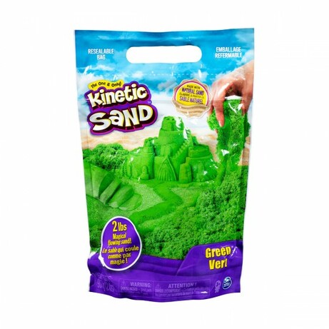 Kinetic Sand & Kinetic Rock. Пісок для дитячої творчості - COLOUR (зелений, 907 g) (71453G)