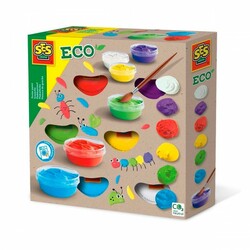 SES Creative. Гуаш серії "Еко" - ЯСКРАВА ПАЛІТРА (6 кольорів, в пластикових баночках) (00365)
