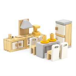 Viga Toys. Дерев'яні меблі для ляльок PolarB Кухня і їдальня (44038)