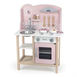 Viga Toys. Дитяча кухня з дерева з посудом PolarB рожева (44046)