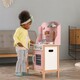 Viga Toys. Детская кухня из дерева с посудой  PolarB розовая (44046)