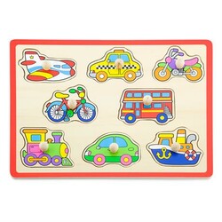 Viga Toys . Деревянная рамка-вкладыш Цветной транспорт (50016)