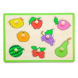 Viga Toys. Деревянная рамка-вкладыш Цветные фрукты (50020)