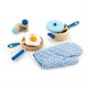 Viga Toys. Детский кухонный набор  Игрушечная посуда из дерева, голубой (50115)