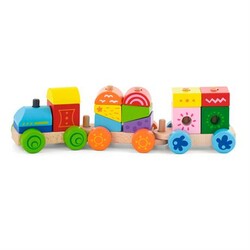Viga Toys. Деревянный поезд  Яркие кубики (50534)