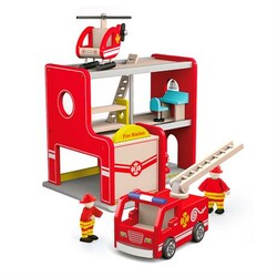 Viga Toys. Дерев'яний ігровий набір Пожежна станція (50828)
