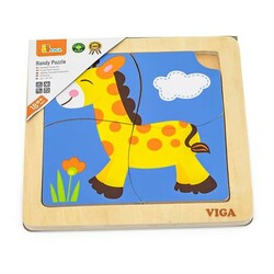 Viga Toys. Деревянный мини-пазл  Жираф, 4 эл. (51319)