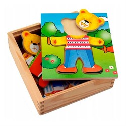 Viga Toys. Дерев'яний ігровий набір Гардероб ведмедики (56401)
