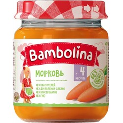 Bambolina. Пюре Морковь 4+ м, 100 г new (1212178)