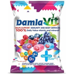 Tayas Damla. Жувальні цукерки з фруктовим наповнювачем, вітамінами і мінерал 2.16 кг (1780212)