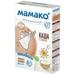 Мамако. Каша молочная на козьем молоке "5 злаков", 6 мес+, 200 г (4607088795802)
