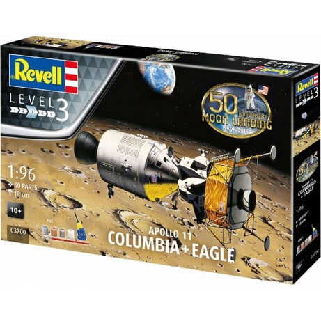 Revell. Сборная модель-копия набор Модули Колумбия и Орел миссии Аполлон 11 уровень 3(RVL-03700)