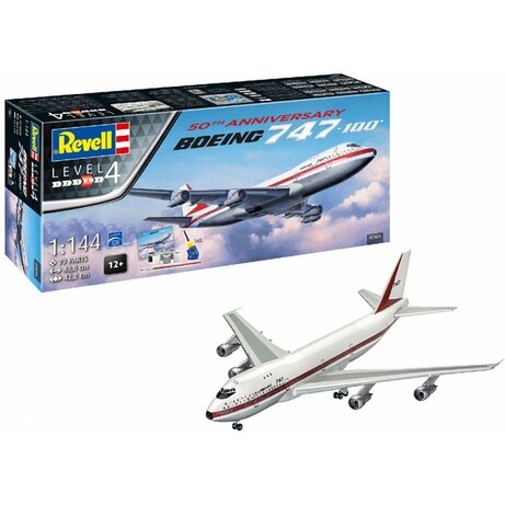 Revell. Збірна модель-копія Літак Боїнг-747-100 50 років рівень 4 масштаб 1: 144 (RVL-05686)