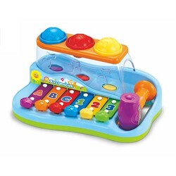  Hola Toys. Музыкальная игрушка Ксилофон-стучалка с шариками (6944167185610)