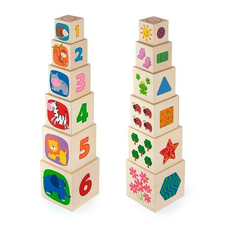 Viga Toys. Дерев'яні кубики-пірамідка з цифрами (6934510503925)