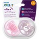 Avent. Пустышка Philips AVENT Ultra Soft для девочек 6-18 мес 2 шт (938767)