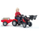 Falk. Детский трактор на педалях с прицепом и передним ковшом Falk CASE IH MAXXUM (961AM)