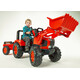 Falk. Детский трактор на педалях с прицепом и передним ковшом Falk KUBOTA (2060AM)