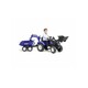 Falk. Детский трактор на педалях с прицепом, передним и задним ковшами Falk NEW HOLLAND (3090W)