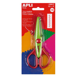 Apli Kids. Зеленые зигзагообразные творческие ножницы 13 см (12817)